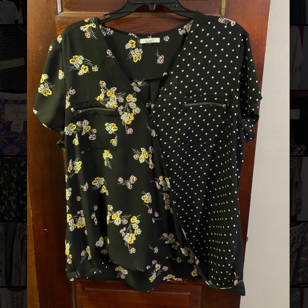 🍁5/$25! Faux wrap blouse